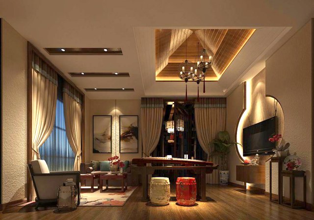 stylish family living room design 04 3D 모델 .c4d .max .obj .3ds .fbx .stl .blend 