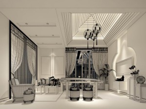stylish family living room design 04 3D 모델
