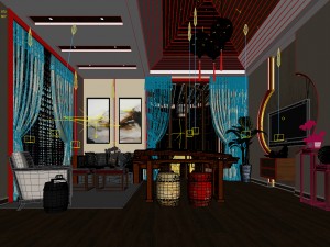 stylish family living room design 04 3D 모델