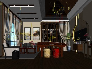 stylish family living room design 04 3D 모델