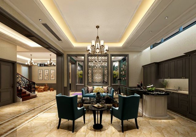 stylish family living room design 05 3Dモデル .c4d .max .obj .3ds .fbx .stl .blend 