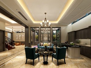 stylish family living room design 05 Model 3D
