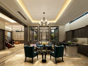 स्टाइलिश पारिवारिक लिविंग रूम डिज़ाइन 05 3D मॉडल