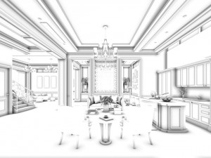 stylish family living room design 05 3Dモデル