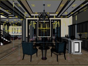 stylish family living room design 05 3Dモデル