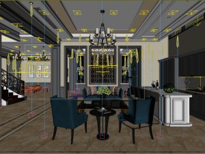 stylish family living room design 05 3Dモデル