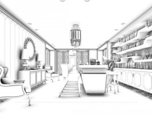 stylish family living room design 06 3D 모델