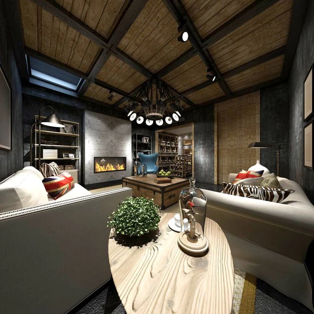 stylish family living room design 07 3D Model .c4d .max .obj .3ds .fbx .stl .blend 