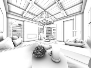 stylish family living room design 07 3D Model