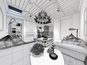 stylish family living room design 07 3D Model