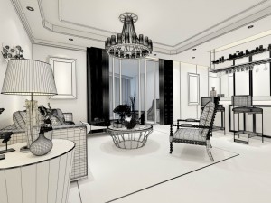 stylish family living room design 08 3D Model