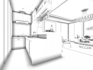 stylish family living room design 08 3D Model