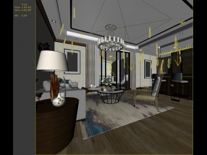 stylish family living room design 08 3D Model