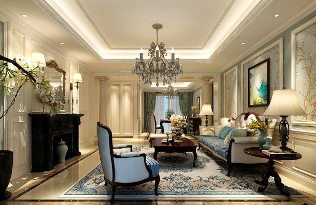 stylish family living room design 09 Model 3D .c4d .max .obj .3ds .fbx .stl .blend
