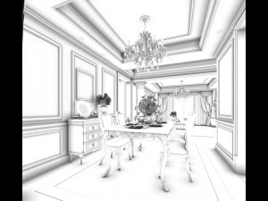 stylish family living room design 09 3D Model