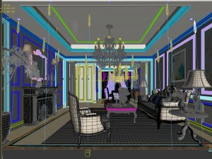 stylish family living room design 09 3D Model