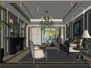 stylish family living room design 09 3D Model