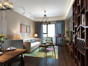 dise&ntilde;o elegante de sala de estar familiar 10 Modelo 3D