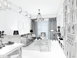 stylish family living room design 10 3D Model