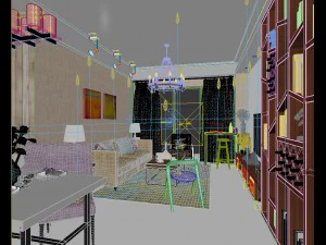 stylish family living room design 10 3D Model