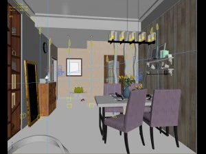 stylish family living room design 10 3D Model