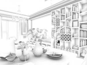 stylish family living room design 10 3D Model