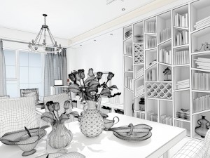 stylish family living room design 10 3D 모델
