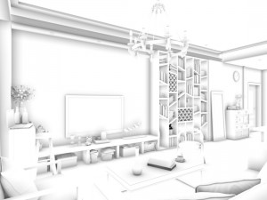 stylish family living room design 10 3D 모델