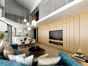 stylish family living room design 11 3D Model