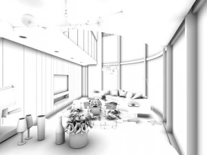 stylish family living room design 11 3D Model