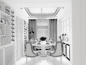 stylish family living room design 14 3D Model