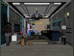 stylish family living room design 14 Model 3D