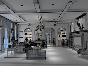 stylish family living room design 15 3D Model