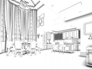stylish family living room design 15 3D Model
