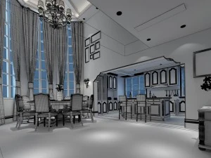 stylish family living room design 15 3D Model