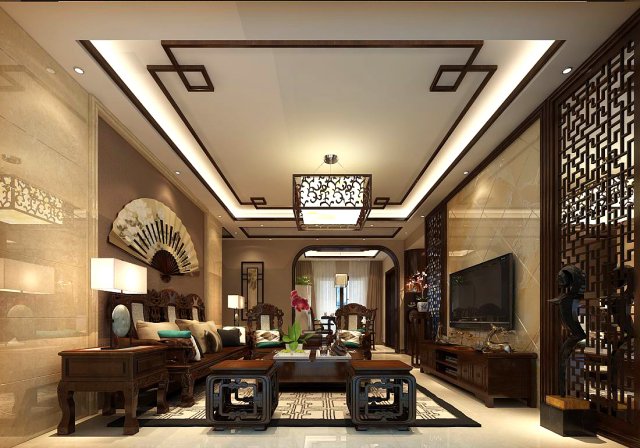 stylish family living room design 16 Model 3D .c4d .max .obj .3ds .fbx .stl .blend