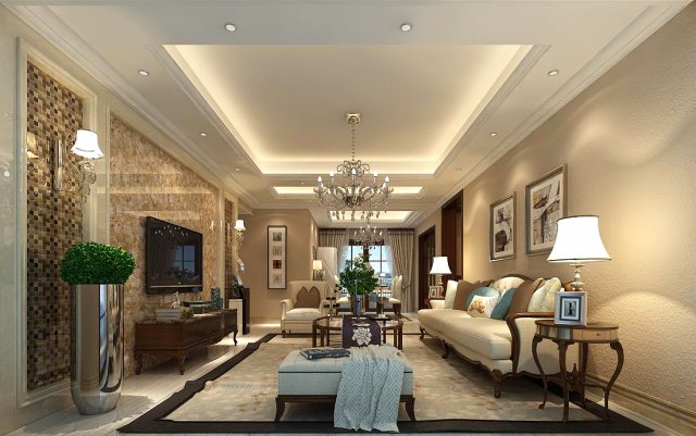 stylish family living room design 17 Modello 3D .c4d .max .obj .3ds .fbx .stl .blend