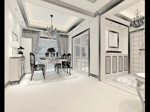 stylish family living room design 17 3D Model