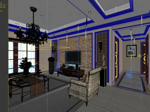 stylish family living room design 17 3D Model