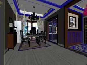 stylish family living room design 17 3D Model