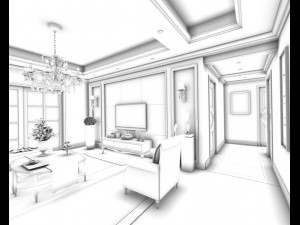 stylish family living room design 17 Modello 3D