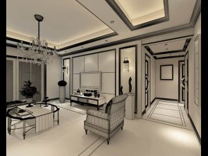stylish family living room design 17 3D Model