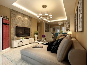 stylish family living room design 18 3D Model