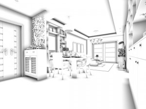 stylish family living room design 18 3D Modell