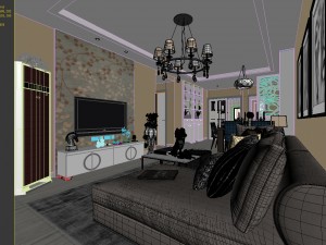 stylish family living room design 18 3D Modell