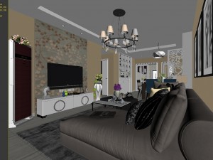 stylish family living room design 18 3D Modell