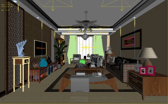 stylish family living room design 19 Modelo 3D .c4d .max .obj .3ds .fbx .stl .blend