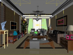 stylish family living room design 19 Modelo 3D