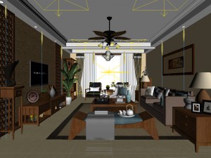 stylish family living room design 19 Modelo 3D