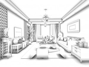 stylish family living room design 19 Modelo 3D
